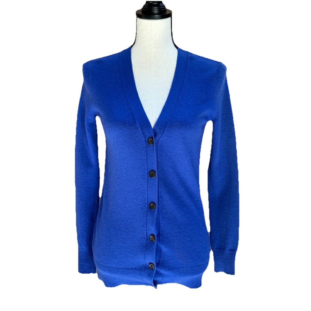J.CREW Women’s Royal Blue Cashmere Button Front Cardigan Sweater XXS